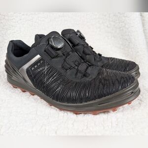 Ecco Hydromax Cage Pro BOA Mens Size 9 9.5 US 43 EU Black Golf Shoes Spikeless